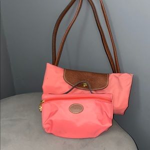 Coral Long champ cosmetic pouch